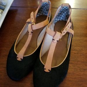 Matt Bernson t strap calf hair flat